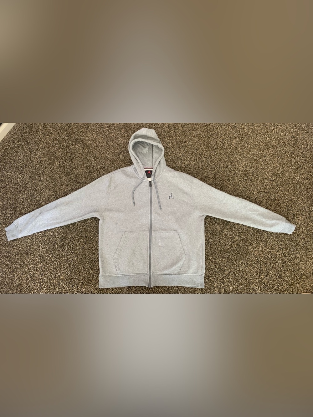 Jordan Light Gray Full-Zip Hooded Sweatshirt see description!!